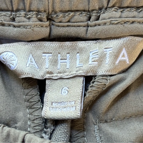 Athleta Bali Linen Drawstring Jogger Style Women’s Pants Gray Size 6 Beach - Picture 9 of 13